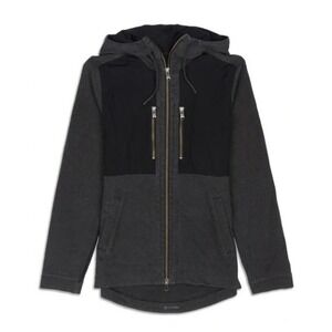 Lululemon Men's Dispatch Grey Black Hoodie Full Zip Jacket Medium